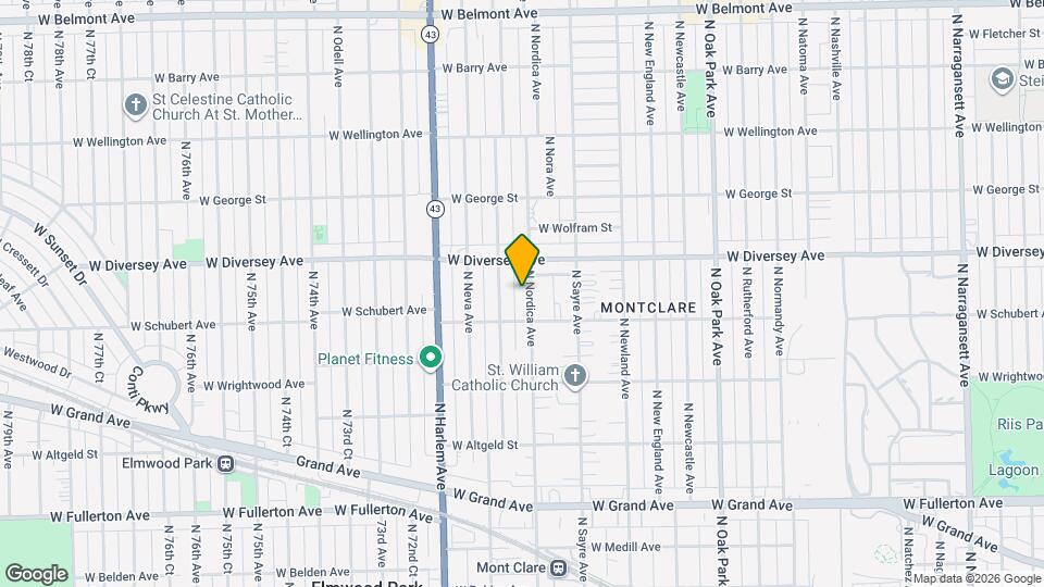 2726 N Nordica Ave Map and Location Details