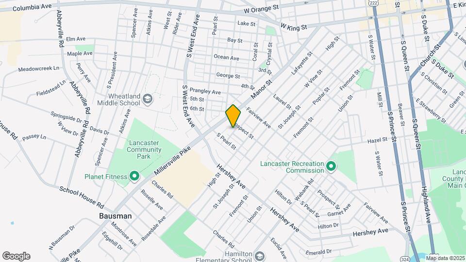 925 Lafayette St Map and Location Details