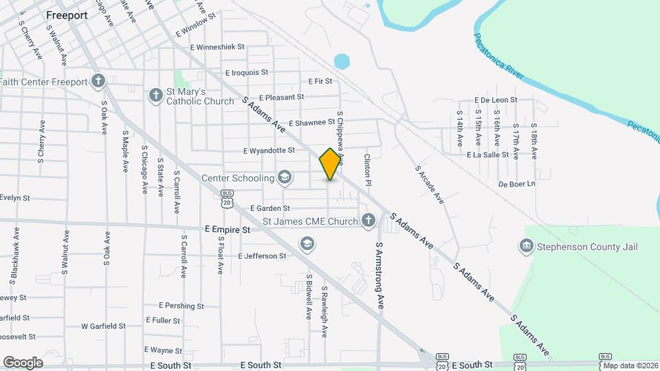 1021 S Columbia Ave Map and Location Details