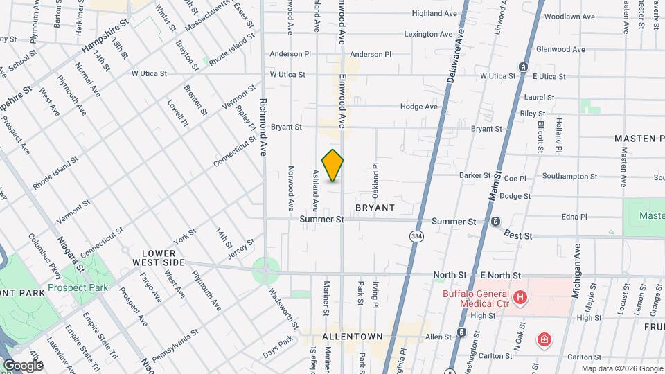 340 Elmwood Ave Map and Location Details