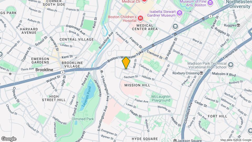 174 Hillside St, Unit 2T Map and Location Details