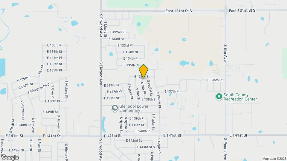 13643 S Oak Pl Mapa y Detalles de la Ubicación