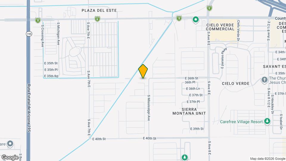 7396 East 36th Place Map and Location Details