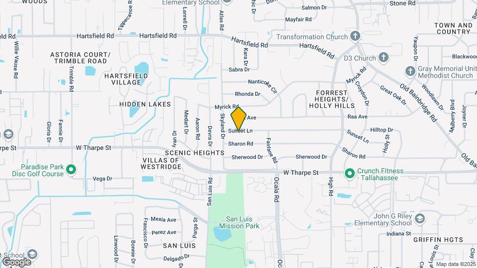 1915 Sunset Ln Map and Location Details