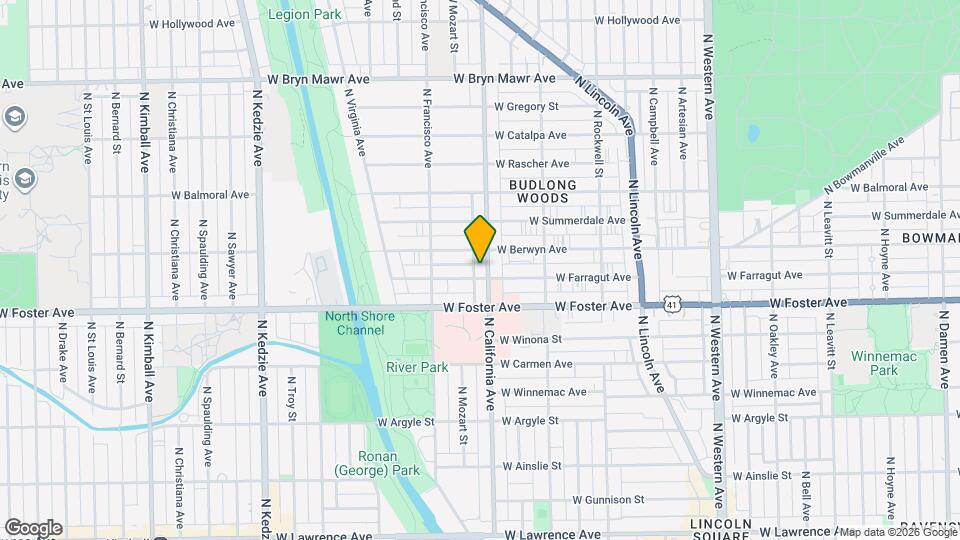 5238 N California Ave, Unit Budlong Woods Area Mapa y Detalles de la Ubicación