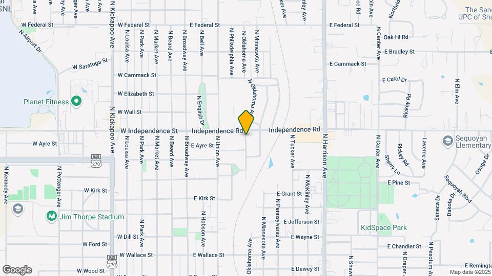 1421 N Oklahoma Ave Map and Location Details