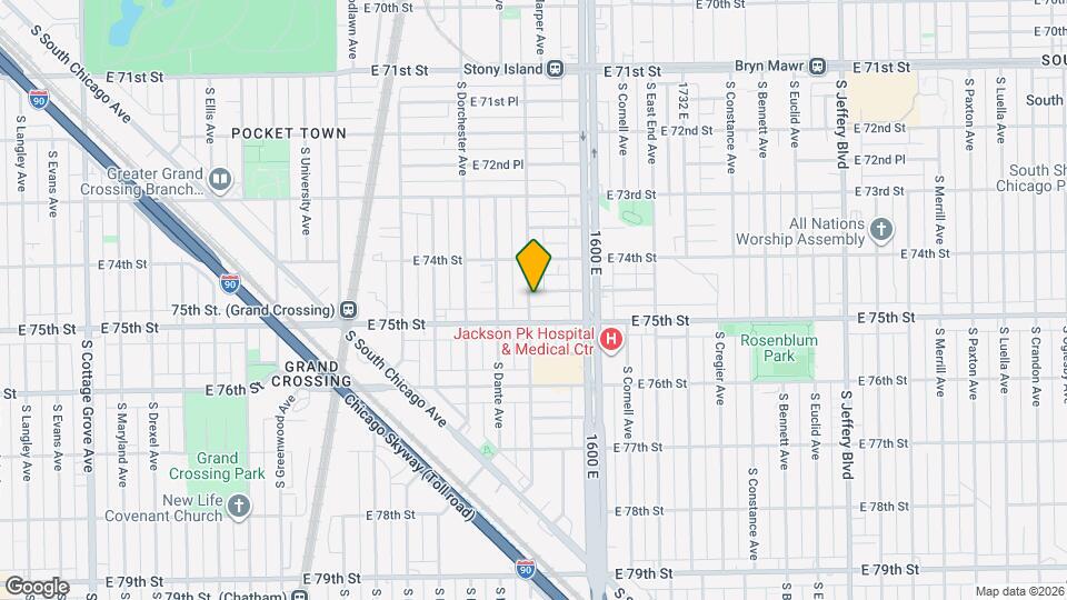 1501 E 74th Pl, Unit 1 Mapa y Detalles de la Ubicación