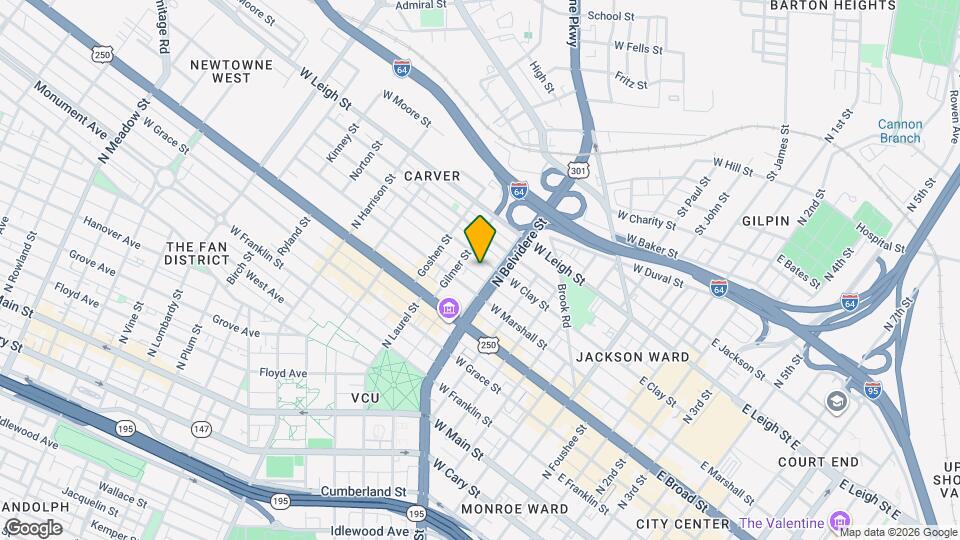 709 1/2 W Clay St Map and Location Details