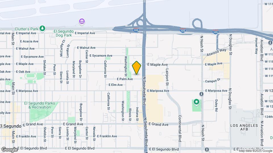 1633 E Palm Ave Map and Location Details