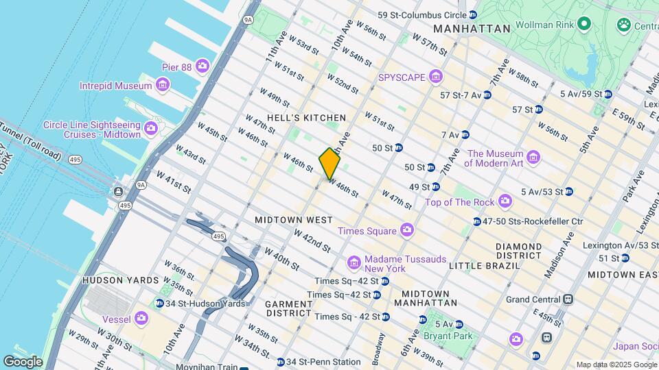 368 W 46th St Map and Location Details