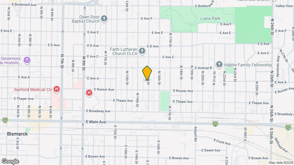 416 N 15th St Map and Location Details