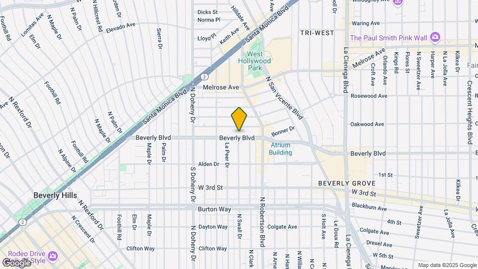 8899 Beverly Blvd Mapa y Detalles de la Ubicación