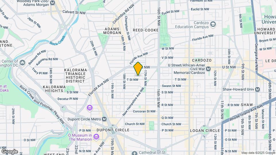 1725 T St NW Mapa y Detalles de la Ubicación