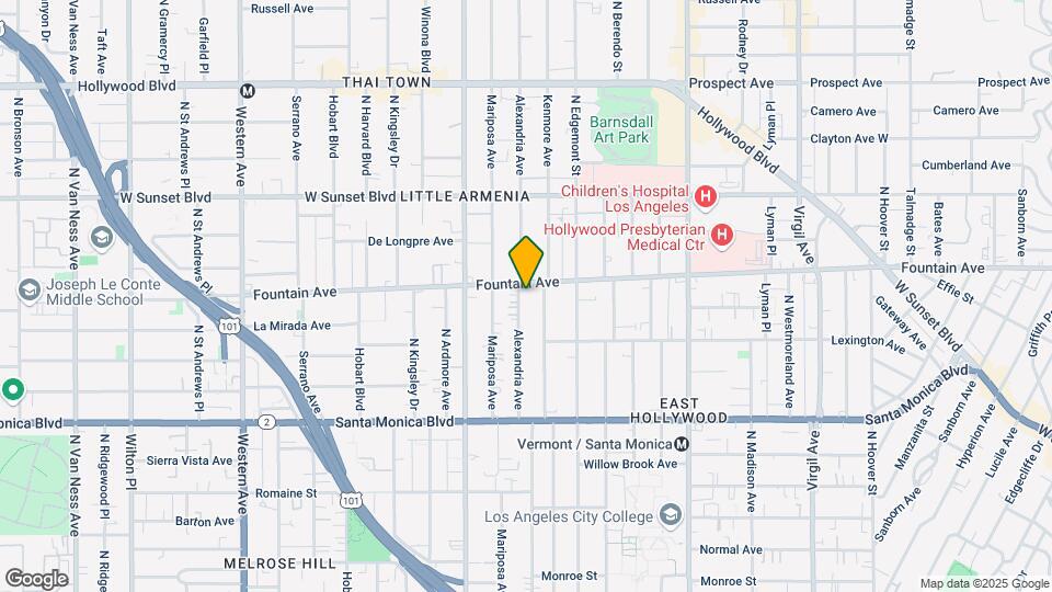 1250 N Alexandria Ave Map and Location Details