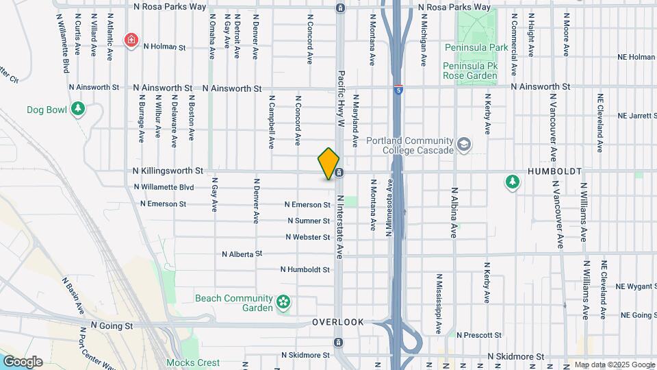1525 N Willamette Blvd Map and Location Details