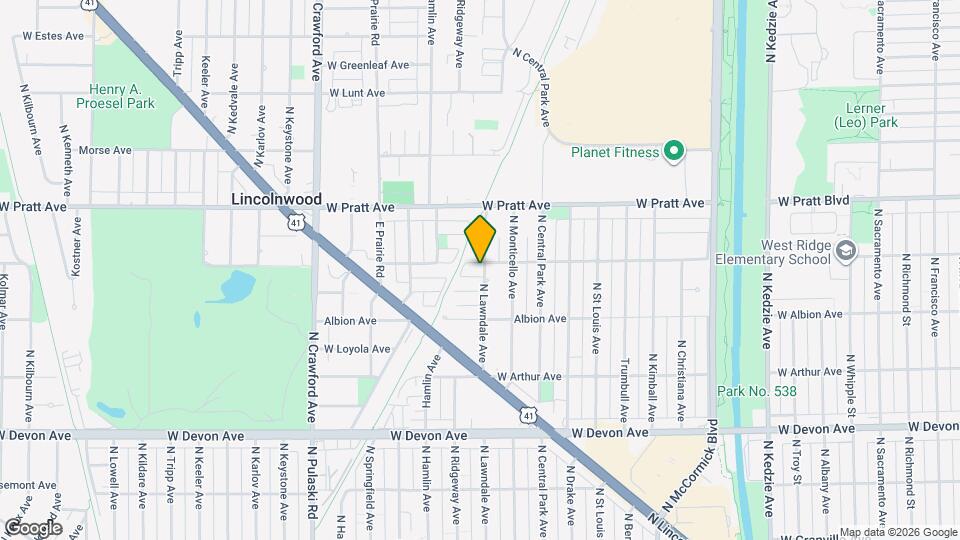 3701 W North Shore Ave Map and Location Details