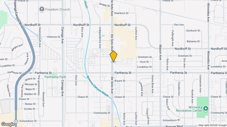 8722 De Soto Ave Map and Location Details