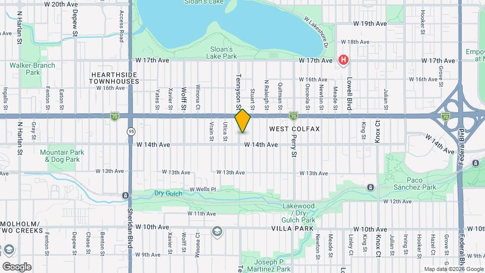 1422 Tennyson St, Unit Lower Level Map and Location Details