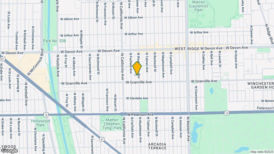 6218 N Washtenaw Ave Map and Location Details