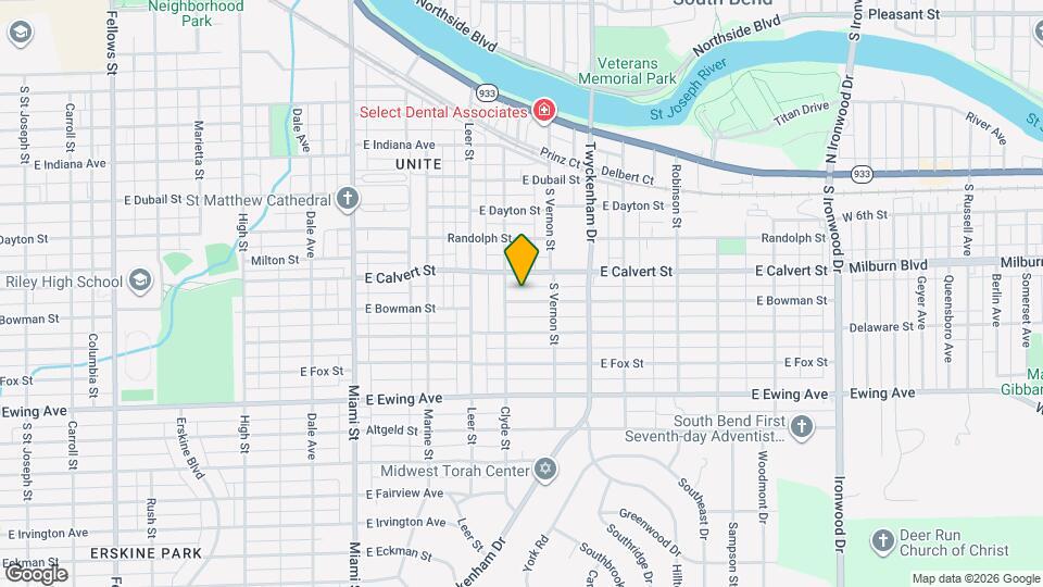 1339 E Bowman St Map and Location Details