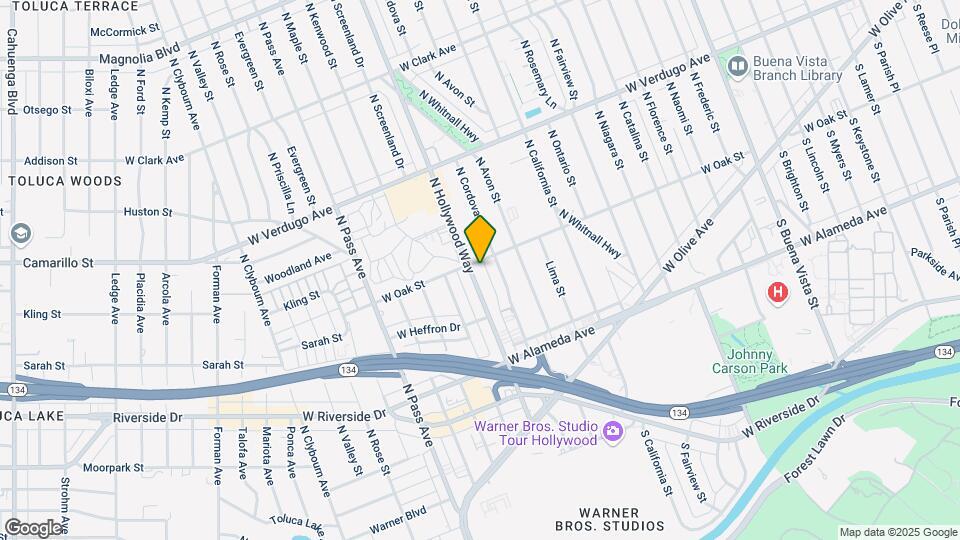 376 N Hollywood Way Map and Location Details