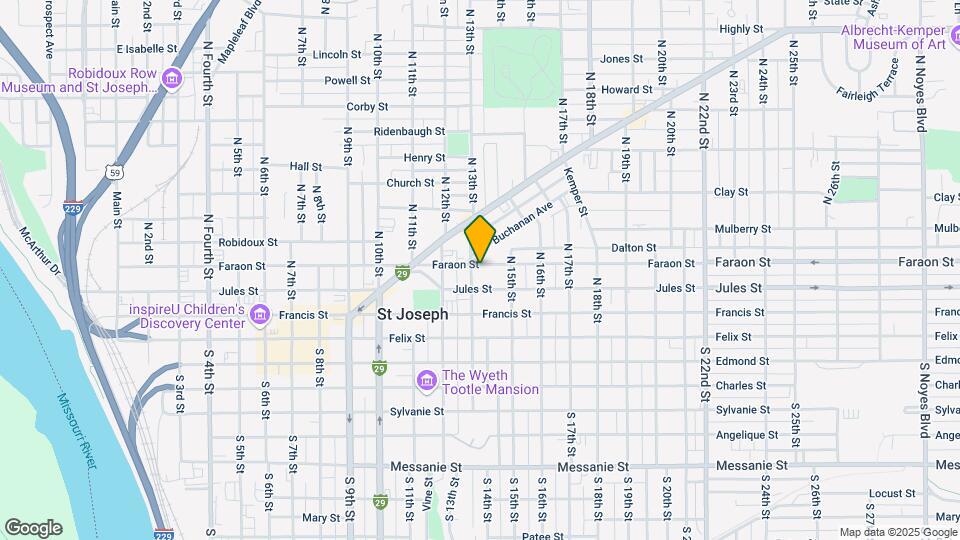 1302 Faraon St Map and Location Details