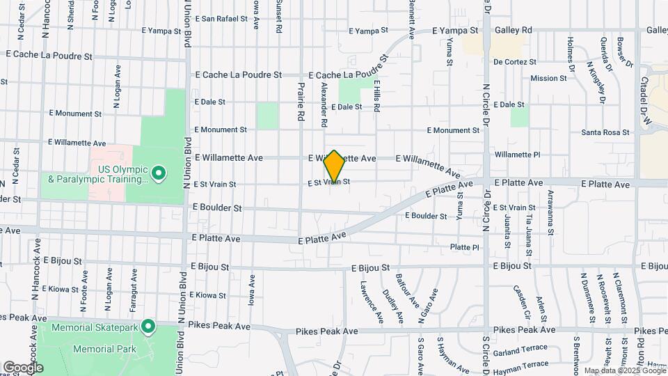 2409 E St Vrain St Map and Location Details