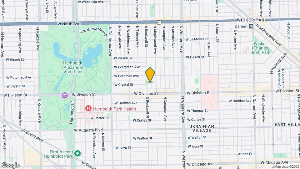 1227 N Rockwell St Map and Location Details