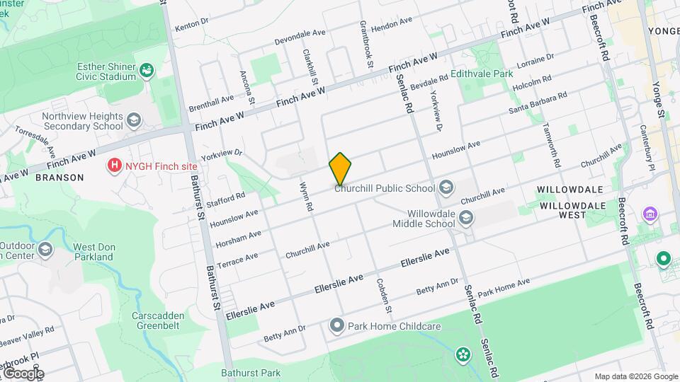 393 Hounslow Ave Map and Location Details