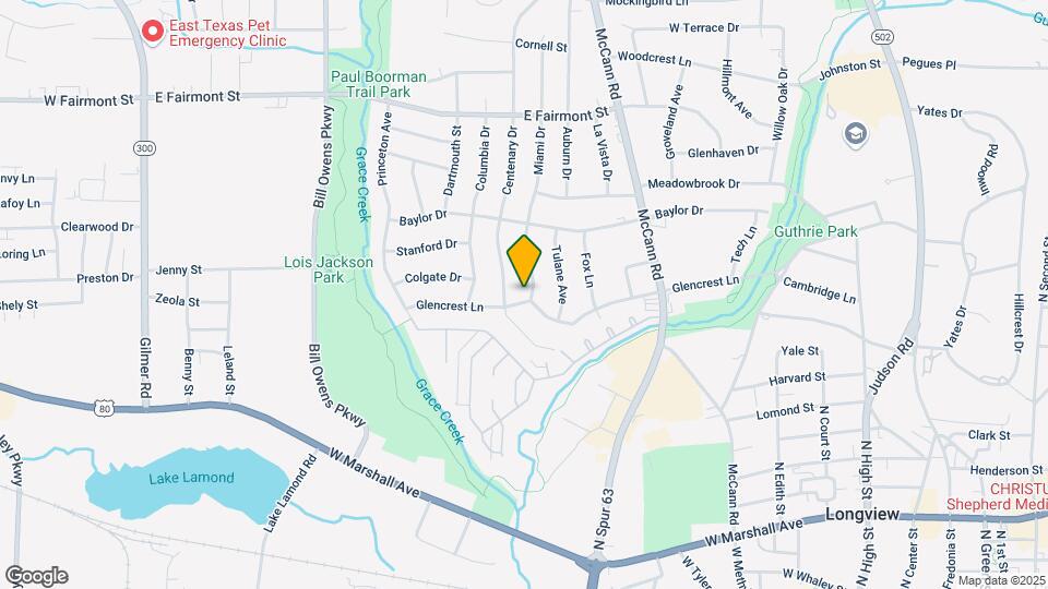 1101 Glencrest Ln Map and Location Details