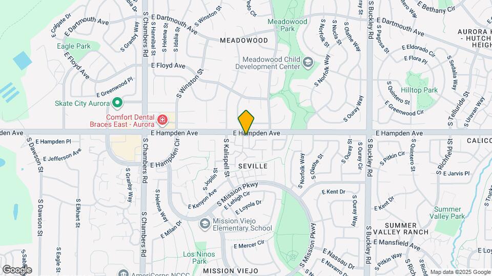 3502 S Kittredge St Map and Location Details
