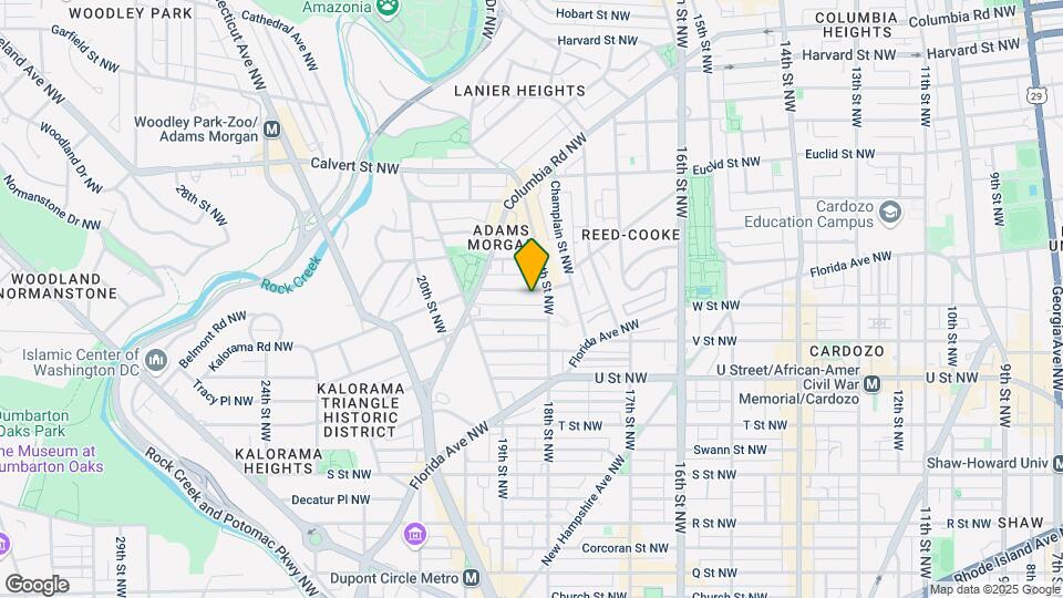 1816 Kalorama Rd NW, Unit 300 Map and Location Details