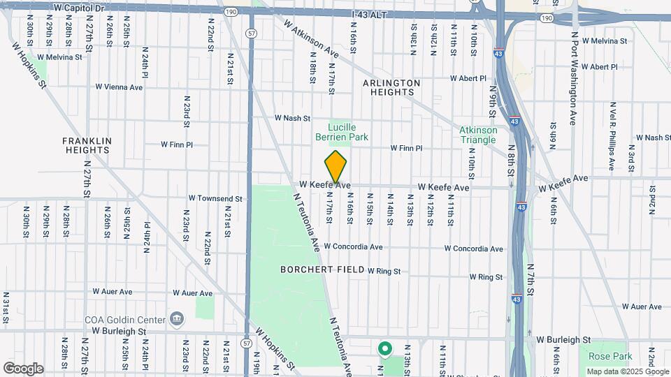1625 W Keefe Ave Map and Location Details