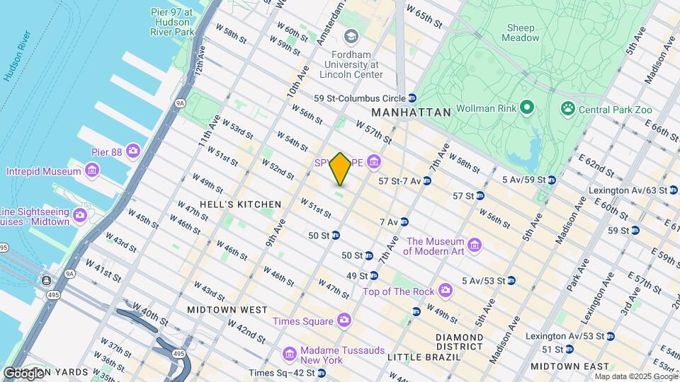 320-322 W 53rd St Mapa y Detalles de la Ubicación
