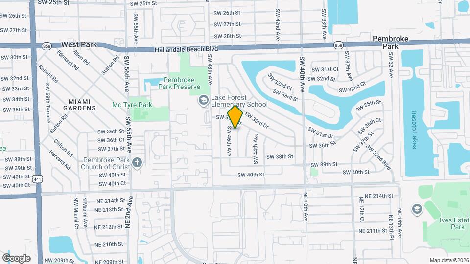 3620 SW 45th Terrace Map and Location Details