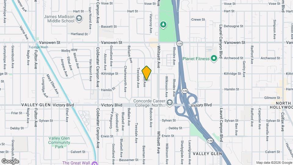 6528 Beeman Ave Map and Location Details