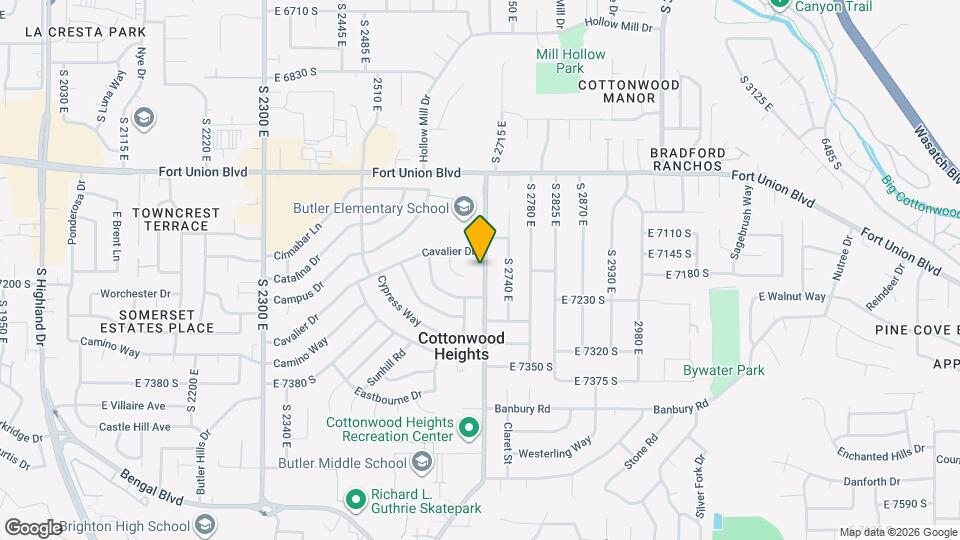 7164 S 2700 E Map and Location Details