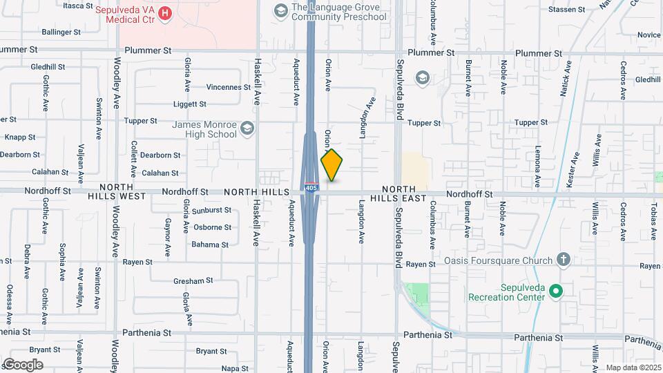 15555 Nordhoff St Map and Location Details