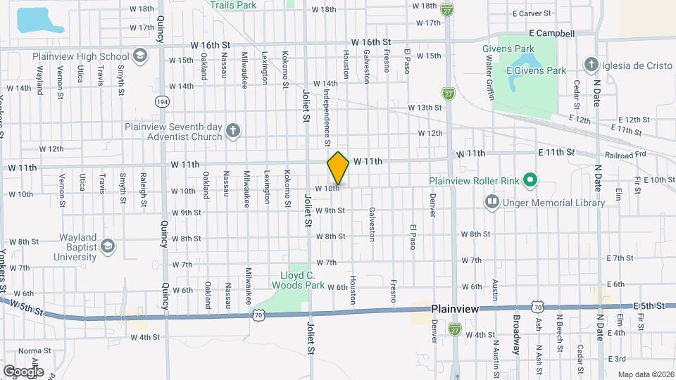 909 W 10th Map and Location Details