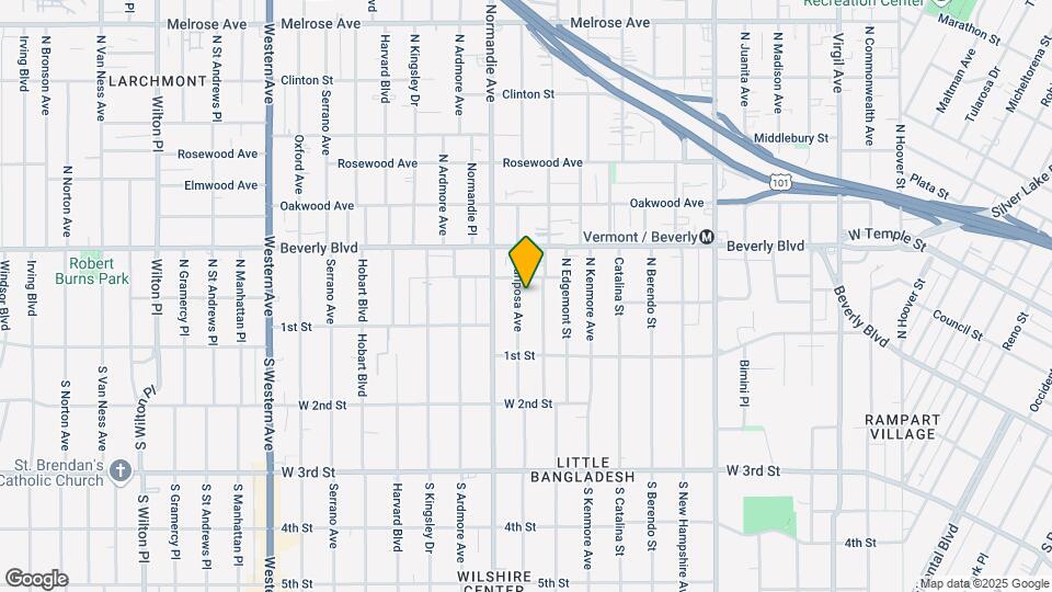 168 N Mariposa Ave Map and Location Details