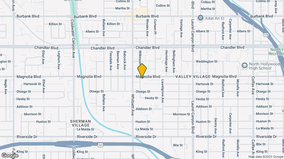 12424 Magnolia Blvd Map and Location Details