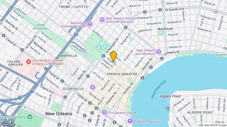 741 Dauphine St Mapa y Detalles de la Ubicación