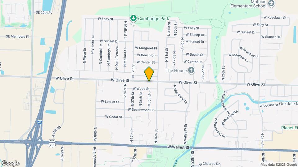 3408 W Olive St Map and Location Details