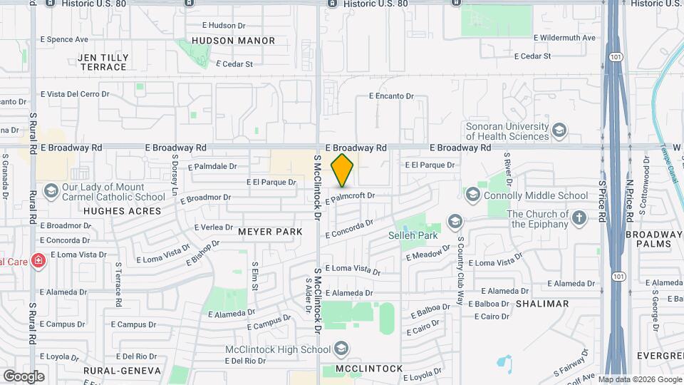 1818 E Palmcroft Dr Map and Location Details