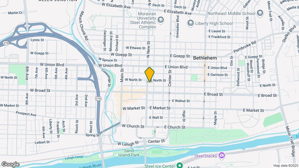 640 N New St Map and Location Details