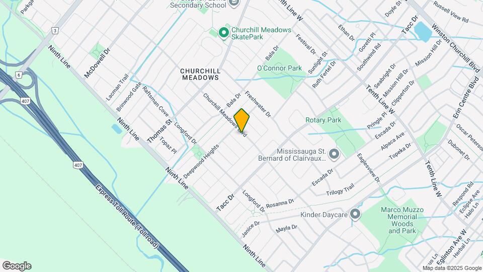 5554 Churchill Meadows Blvd Map and Location Details