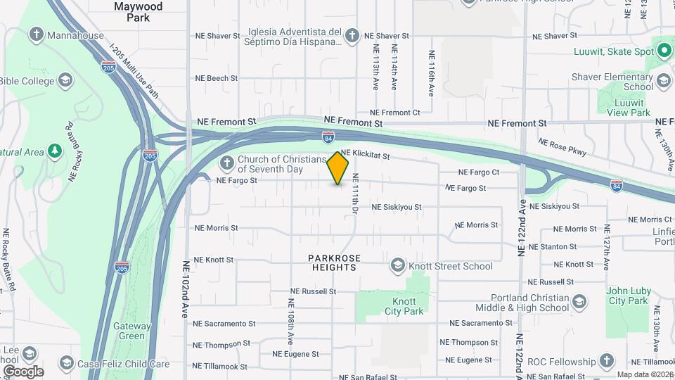 11118 NE Fargo St Map and Location Details