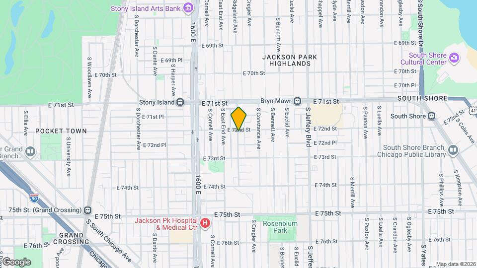 7205 S Ridgeland Ave Mapa y Detalles de la Ubicación