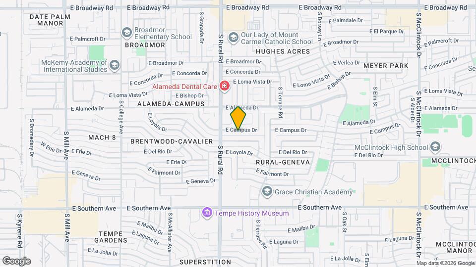 1001 E Campus Dr Map and Location Details