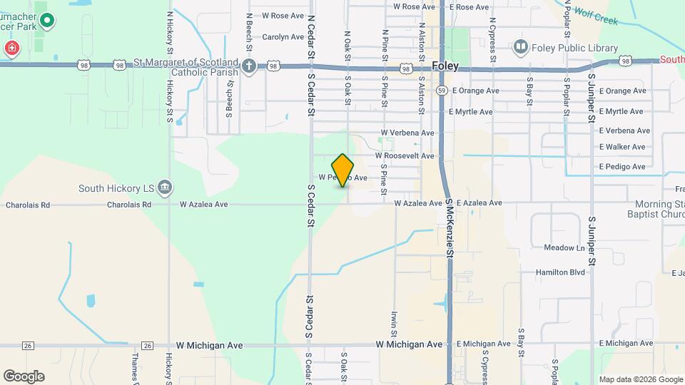 620 S Oak St Map and Location Details